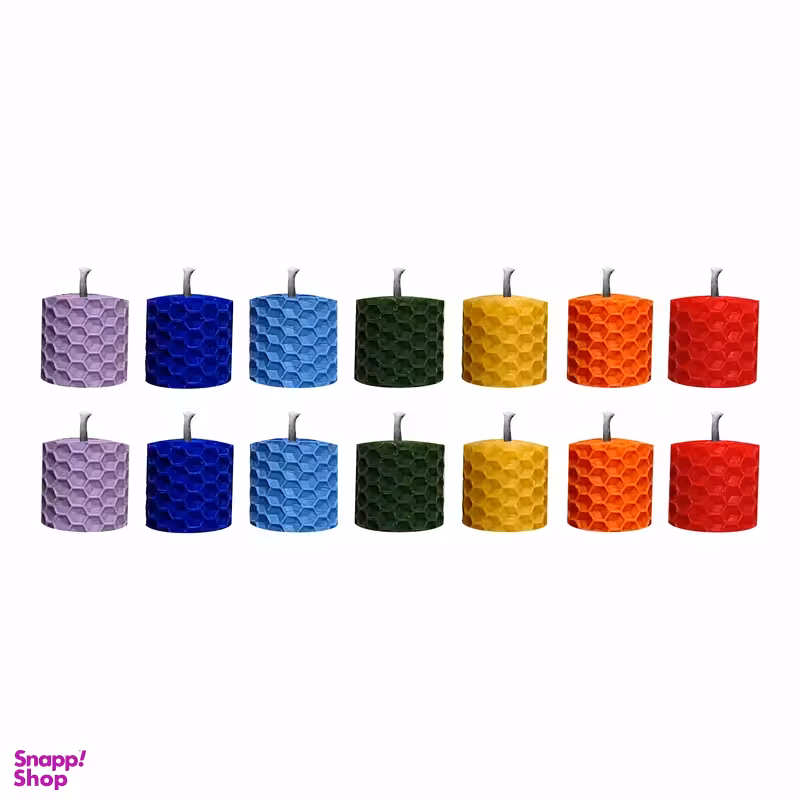 شمع بیزوکس مدل موم عسل مینی 33 مجموعه 14 عددی