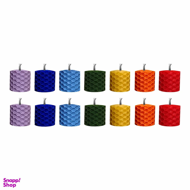 شمع بیزوکس مدل موم عسل مینی 33 مجموعه 14 عددی