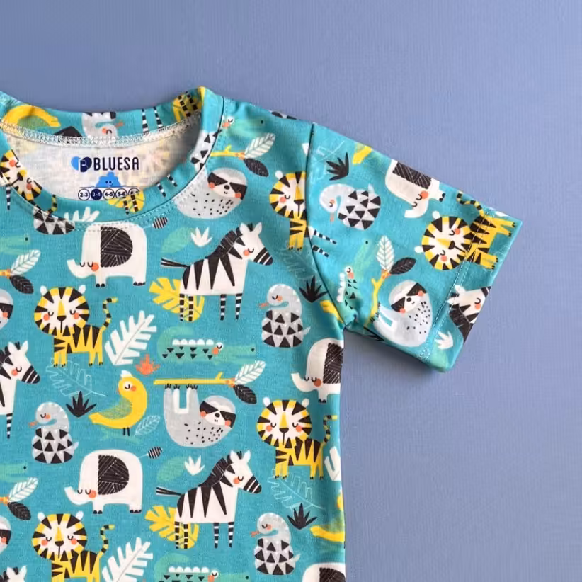 تیشرت دخترانه و پسرانه تمام چاپ طرح گورخر