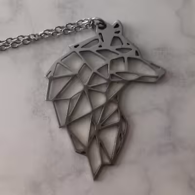 گردنبند استیل طرح گرگ