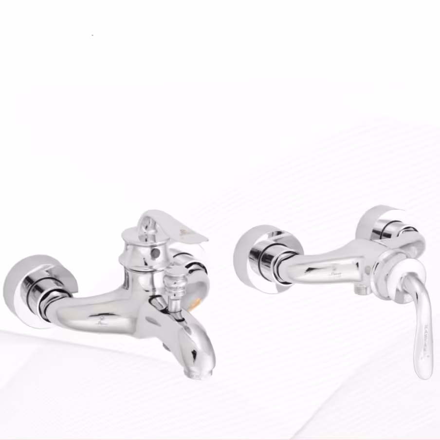 ست شیرالات ست کامل 4 تیکه شیرالات ساختمان  رنگ کروم جنس درجه 1 و استاندارد و دارای نشان کیفیت ایزوو 9001