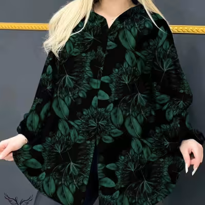 شومیز مجلسی یقه کلاسیک آستین بلند چاکدار