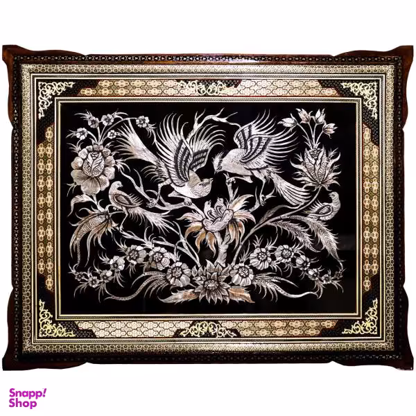 تابلو خاتم و قلمزنی طرح گل و مرغ مدل 474387