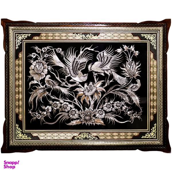 تابلو خاتم و قلمزنی طرح گل و مرغ مدل 474387