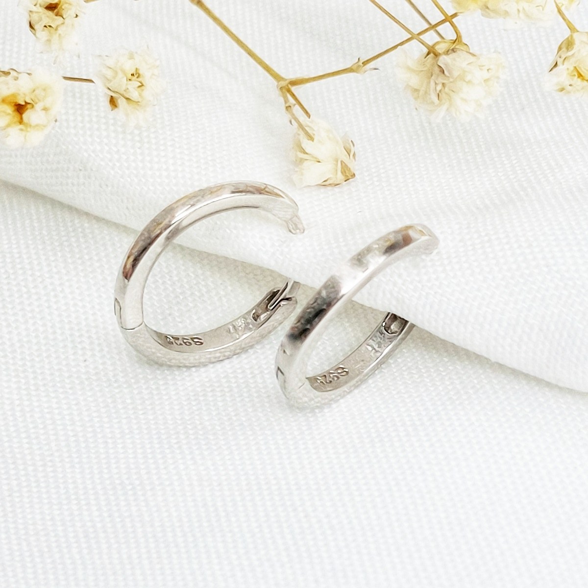 گوشواره نقره حلقه ای طرح رینگ کد 10662