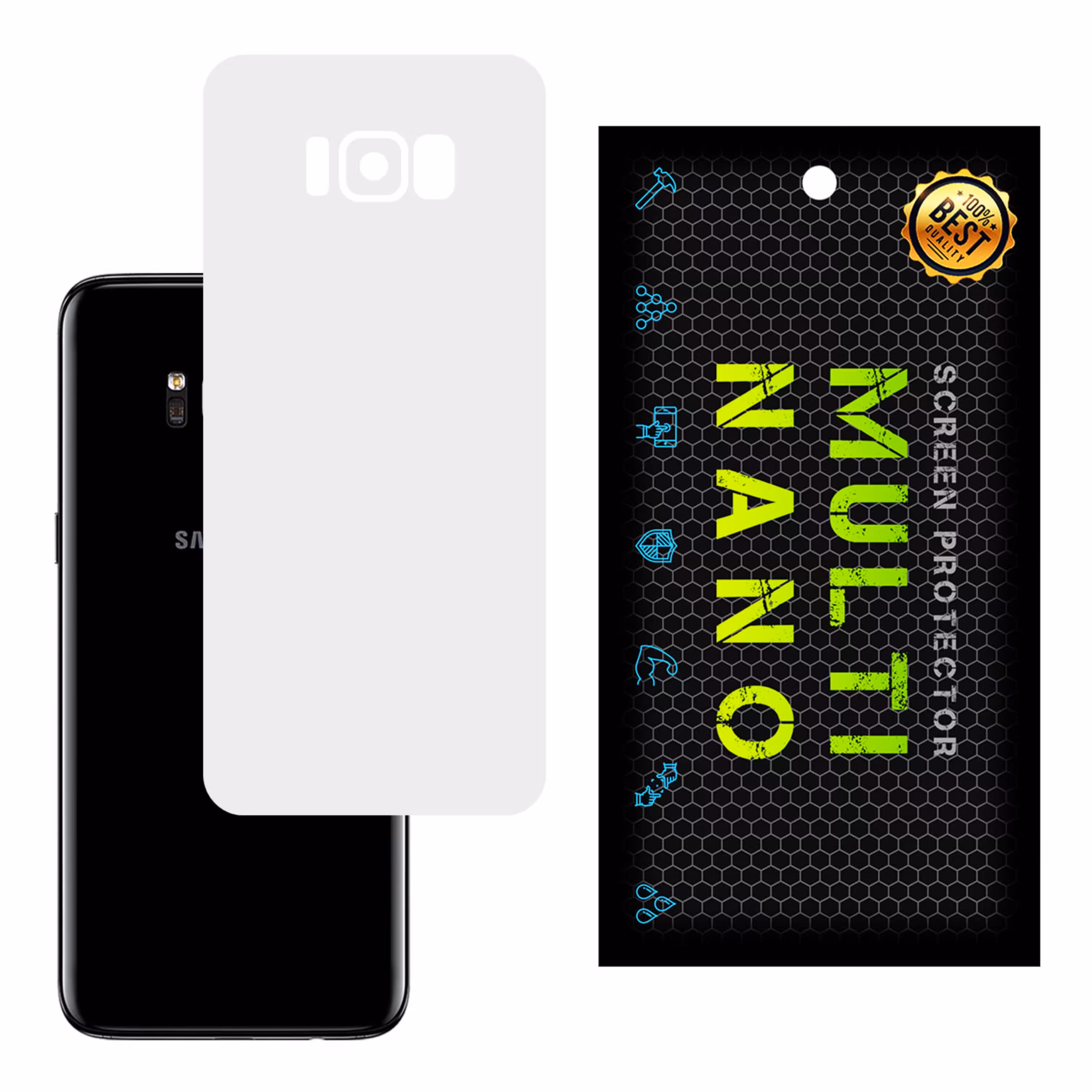 برچسب پوششی MultiNano مدل X-F1M- White برای پشت موبایل سامسونگS8 Plus