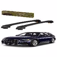 جعبه بار سقفی مشکی AUDI A6 ALLROAD C7 2012 2018 TRX1 CARRIER قفل شده واسطه ای نوار سیاه Thunder