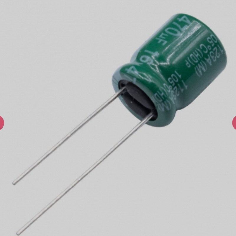 خازن الکترولیتی 470uf 16v جنس مرغوب بسته 5 عددی