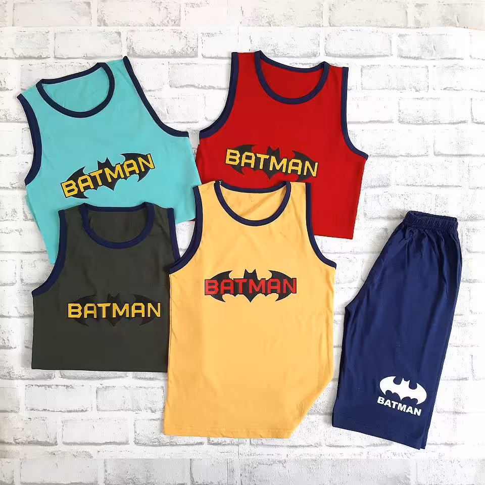 تاپ شلوارک پسرانه سایز 55 طرح بتمن کد 642n