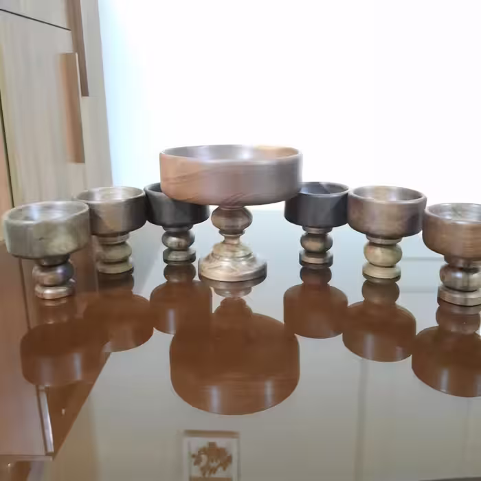 کاسه و پیاله پایه دار چوبی