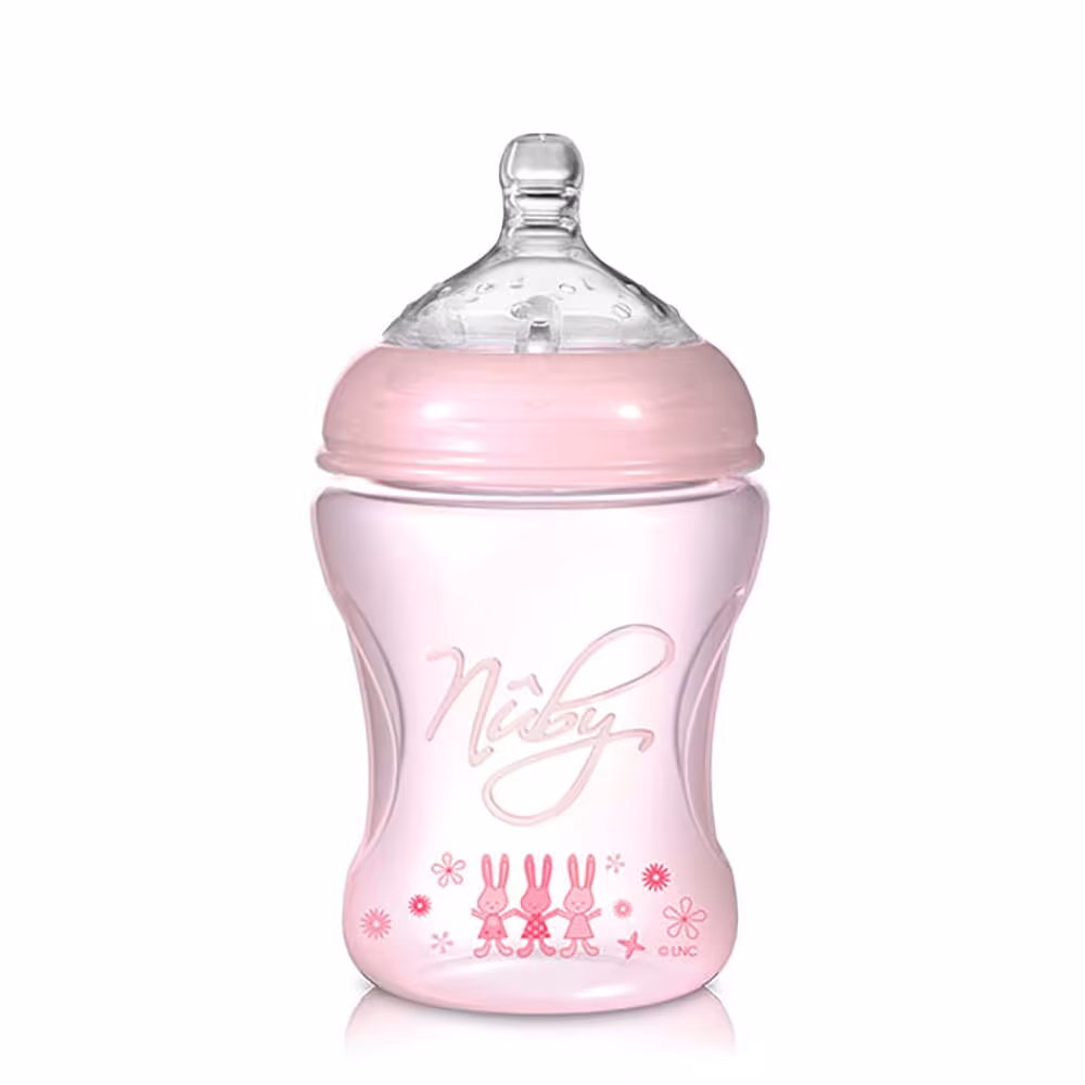 شیشه شیر 0  ماه نابی Nuby ظرفیت 240 میلی لیتر