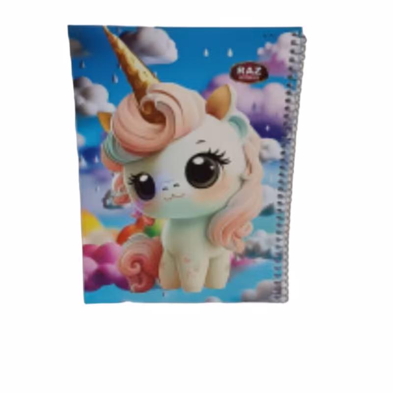 دفتر شطرنجی 50 برگ خانه درشت سیمی جلد طلقی طرح فانتزی 