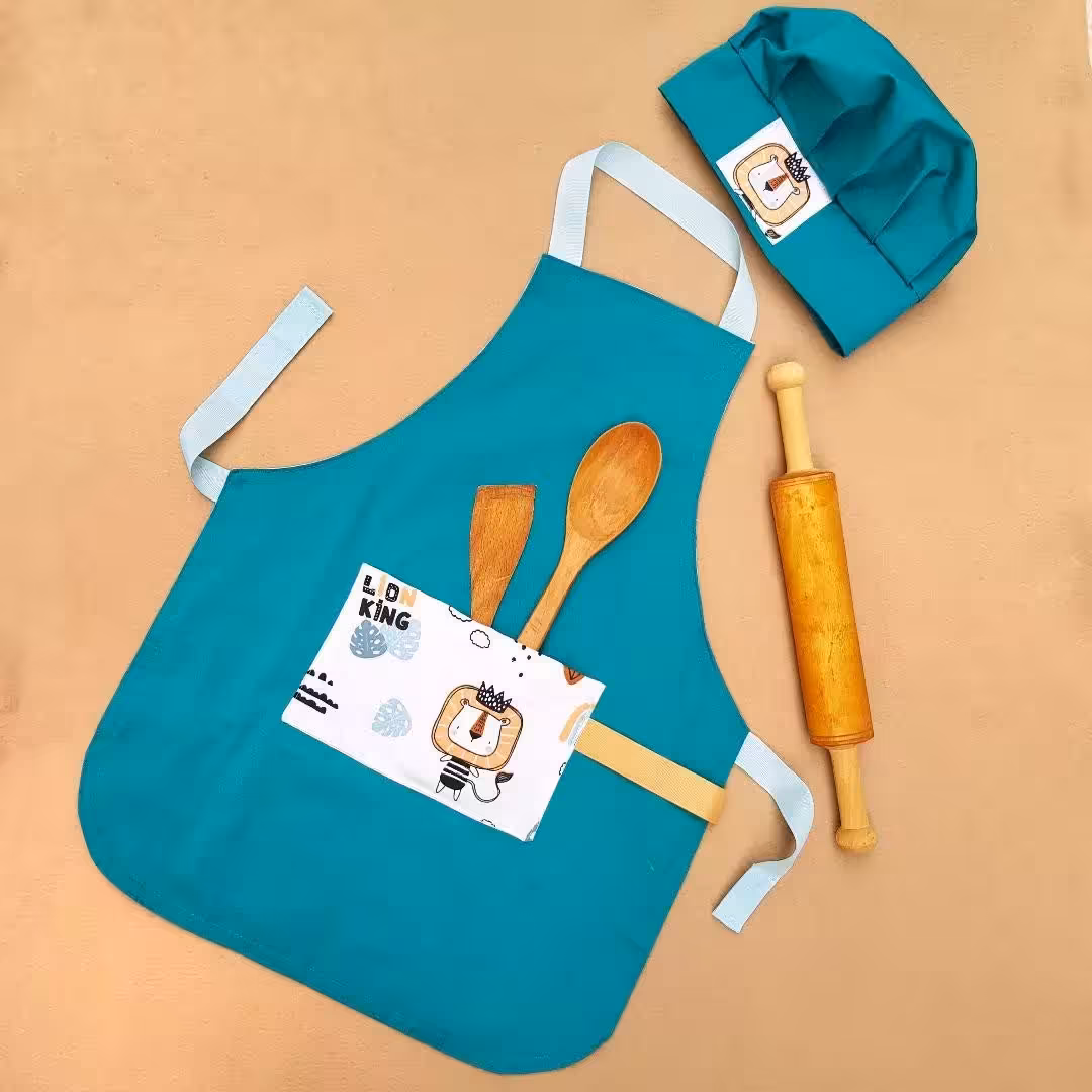 پبشبند کودک پسرانه سبز طرح شیر پادشاه جنگل