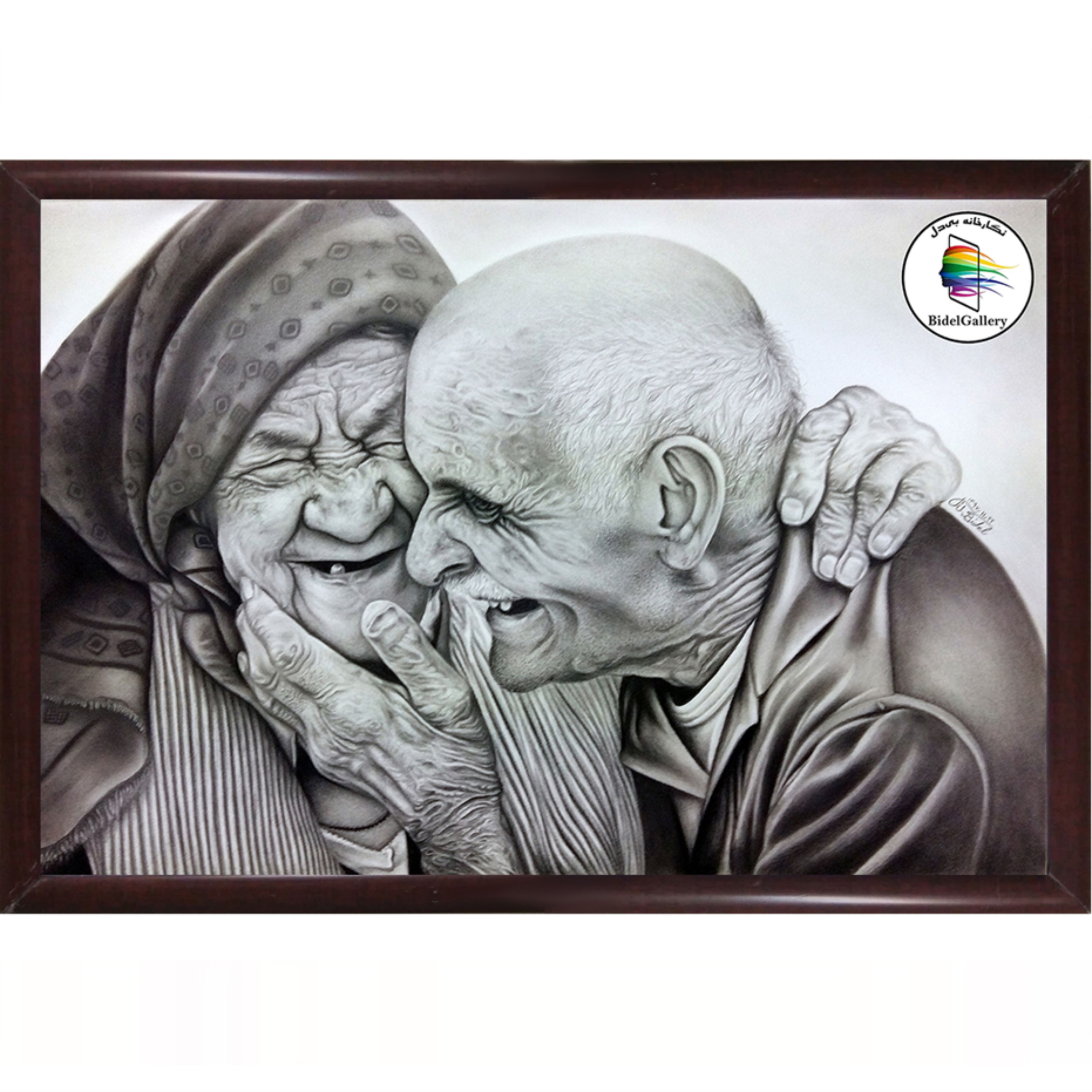 تابلوی نقاشی با تکنیک سیاه قلم در ابعاد 50 در 70