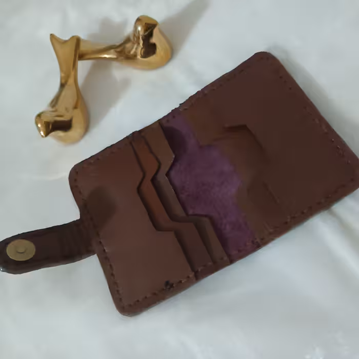 کیف جا کارتی چرم طبیعی (بزی)