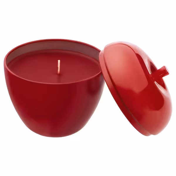 شمع معطر ایکیا مدل VINTERFINT   رنگ قرمز تیره  ویژه ولنتاین و نوروز  ارسال فوری