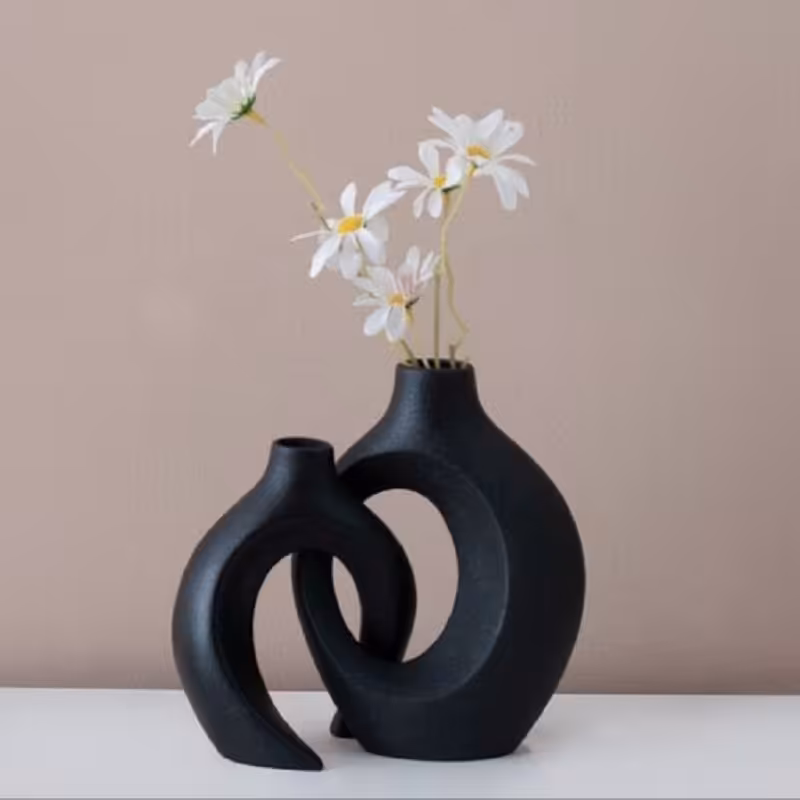 گلدان دکوری پلی استر مدل دوقلو