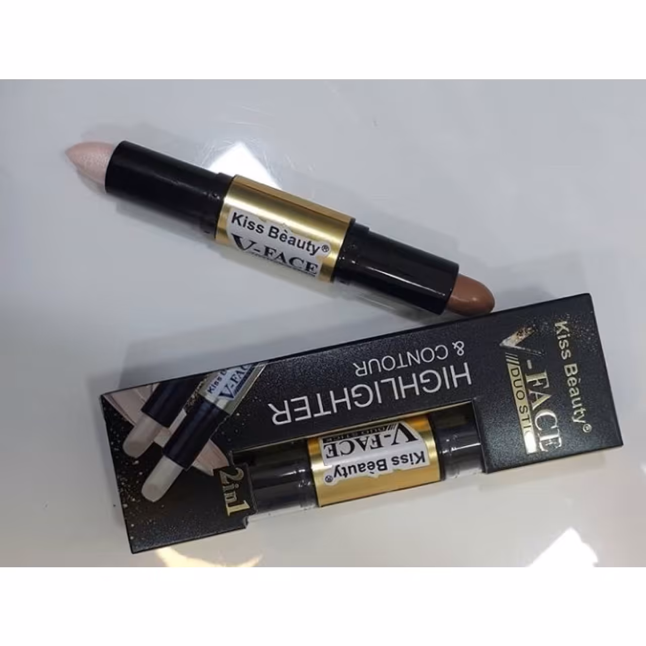 هایلایتر و‌کانتور دوطرفه kiss beauty