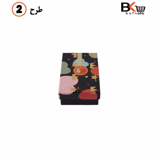 باکس کادویی جواهراتی مستطیلی طلاکوب سایز کوچک کد 102 طرح دو