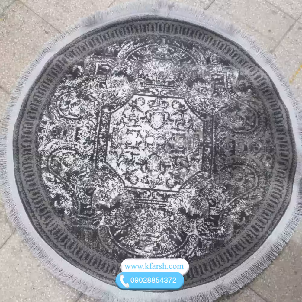 فرش گرد طرح فرانسوی جدید کد 1076