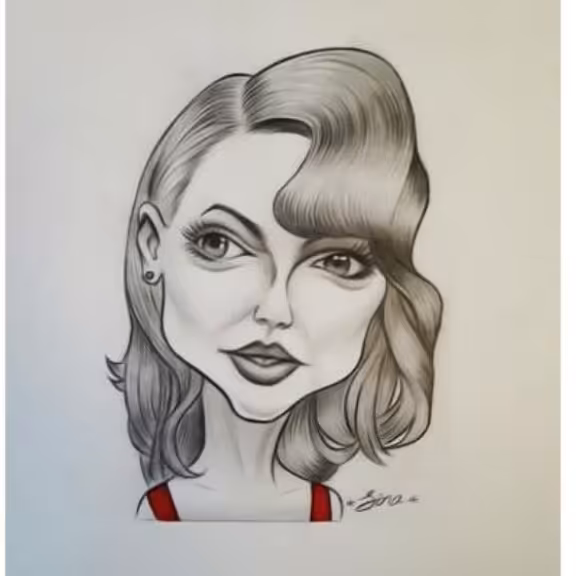 سفارش کاریکاتور چهره با خودکار مداد پاستل گچی