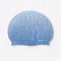 کلاه شنای  نابایجی مدل 2023- سیلیکونی فری سایز - سفید و سرمه ای- دکتلون فرانسه