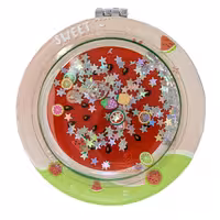 آینه گرد جیبی (آرایشی) فانتزی طرح برجسته هندوانه 055