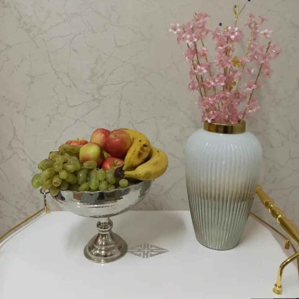 ظرف میوه مسی گوشواره دار کروم