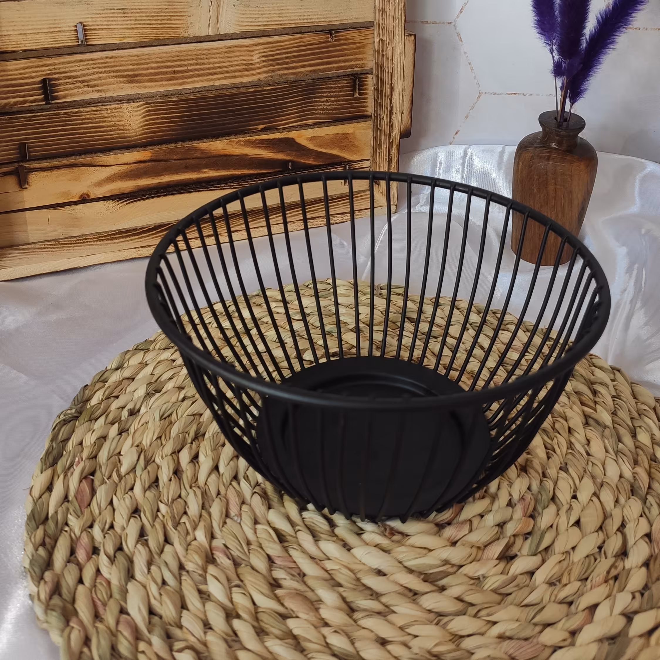 سبد میوه نقلی فلزی