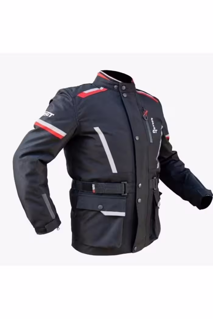 کاپشن موتورسوار مشکی مردانه FORTE GT 1086 خوشنویسی محافظت کامل 4 فصل موتور سیکلت MONTU L اندازه سیاه motosergen