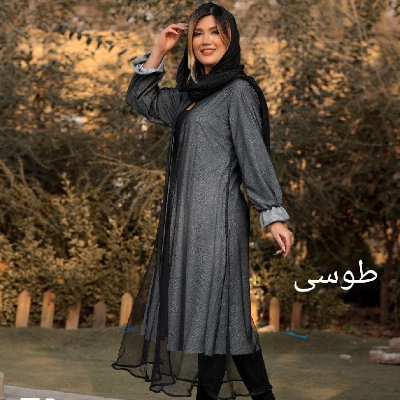 مانتو جلو باز لمه شاین و حریر