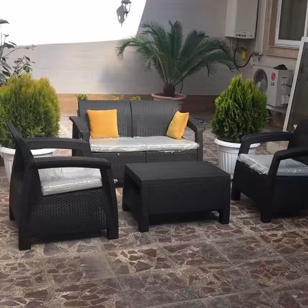 مبل 4نفره پلیمری حصیربافت قابل شستشو (پس کرایه)