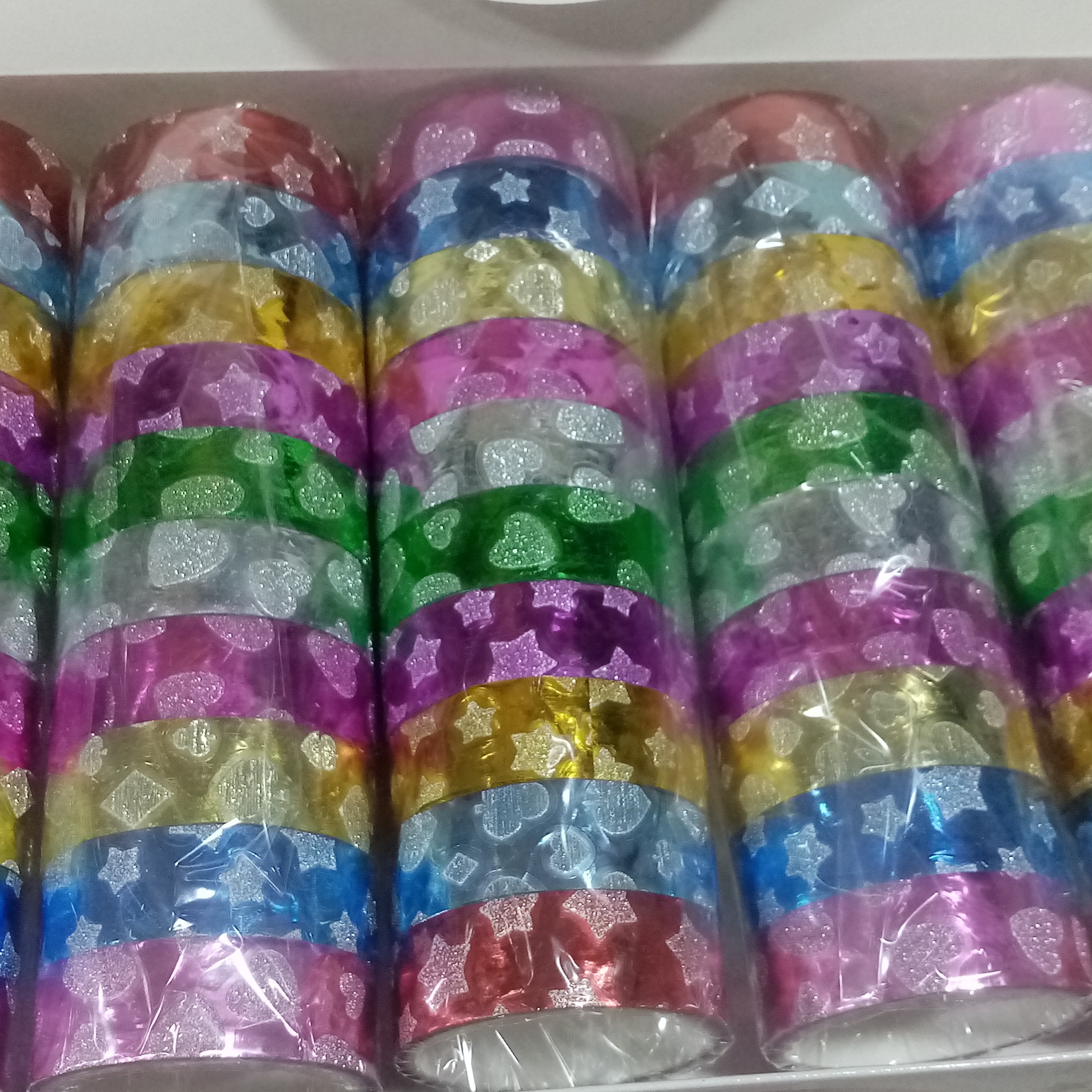چسب رنگی فانتزی لیزری بسته10عددی طرحدار
