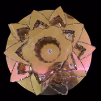 لوستر سقفی کریستالی استیل طلایی مدل گلبرگ سایز 60(پس کرایه)