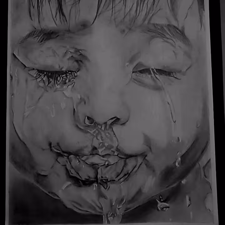 طراحی چهره سیاه قلم A4