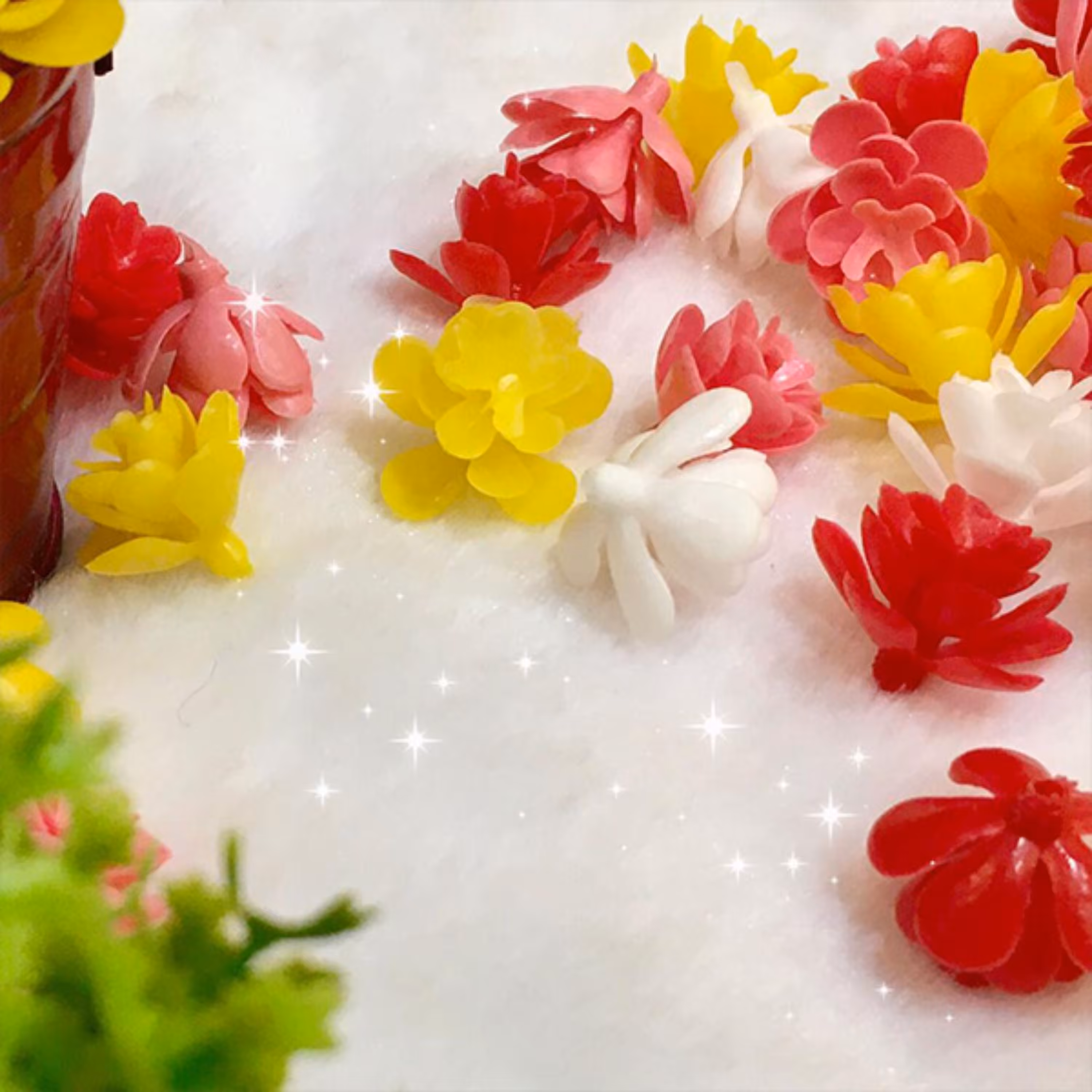 شکوفه مصنوعی رنگ صورتی بسته 50 عددی