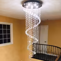 لوستر ریسه ای کریستال طرح چرخشی