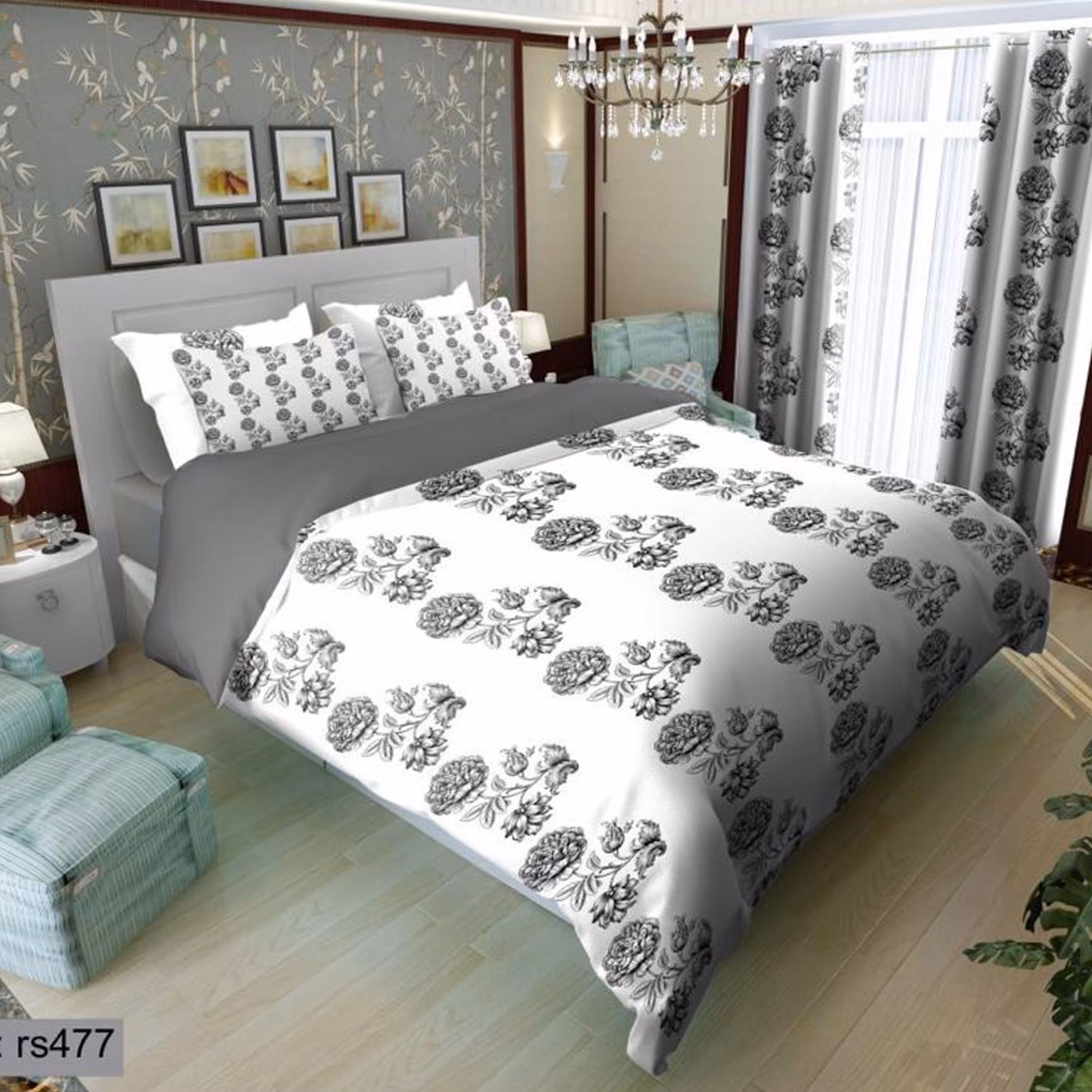 سرویس روتختی 1 نفره تنسل چاپی برندترک لند (Turk Land)  کد rs 477