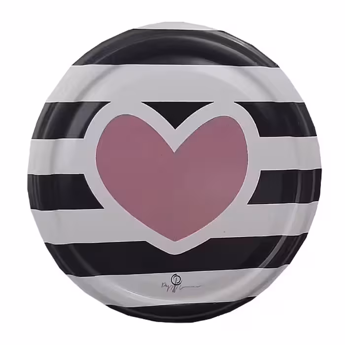 درب بانکه و شیشه قطر 8.5 طرح قلب صورتی دونه ای 