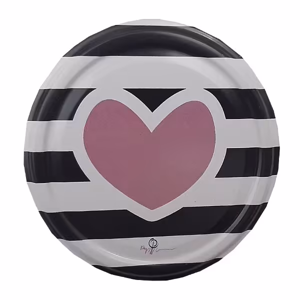 درب بانکه و شیشه قطر 8.5 طرح قلب صورتی دونه ای 