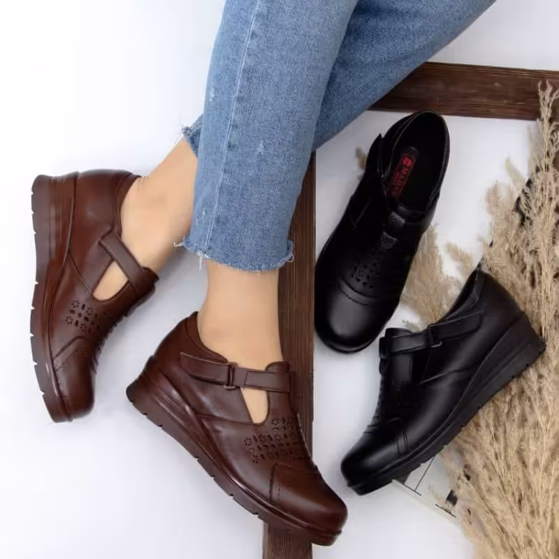 چرم صنعتی با کفه طبی طرح مسکو دوخت همدان با زیره pu کد 10221