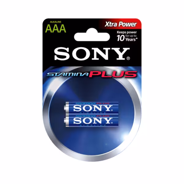 باتری نیم قلمی سونی مدل سوپر آلکالاین پک 2 عددی Stamina Plus