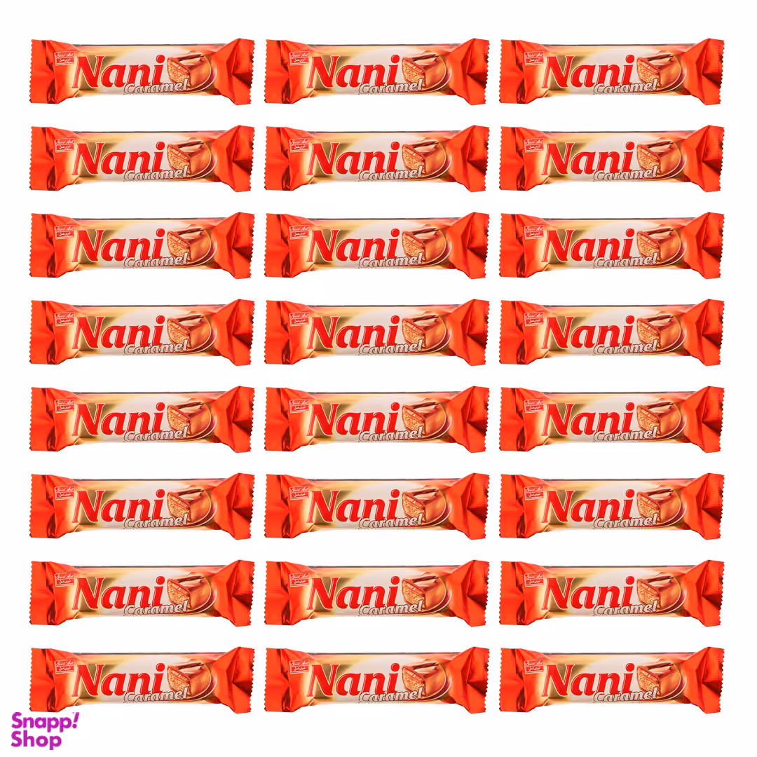 شکلات مغزدار نانی کارامل شیرین عسل وزن 30 گرم بسته 24 عددی