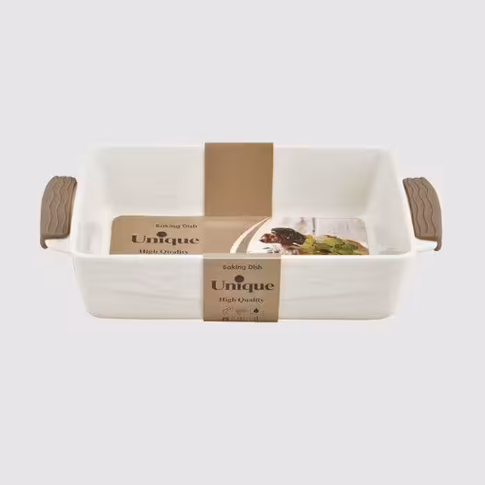 ظرف پخت و پز سرامیکی دسته سیلیکون یونیک کد 1053