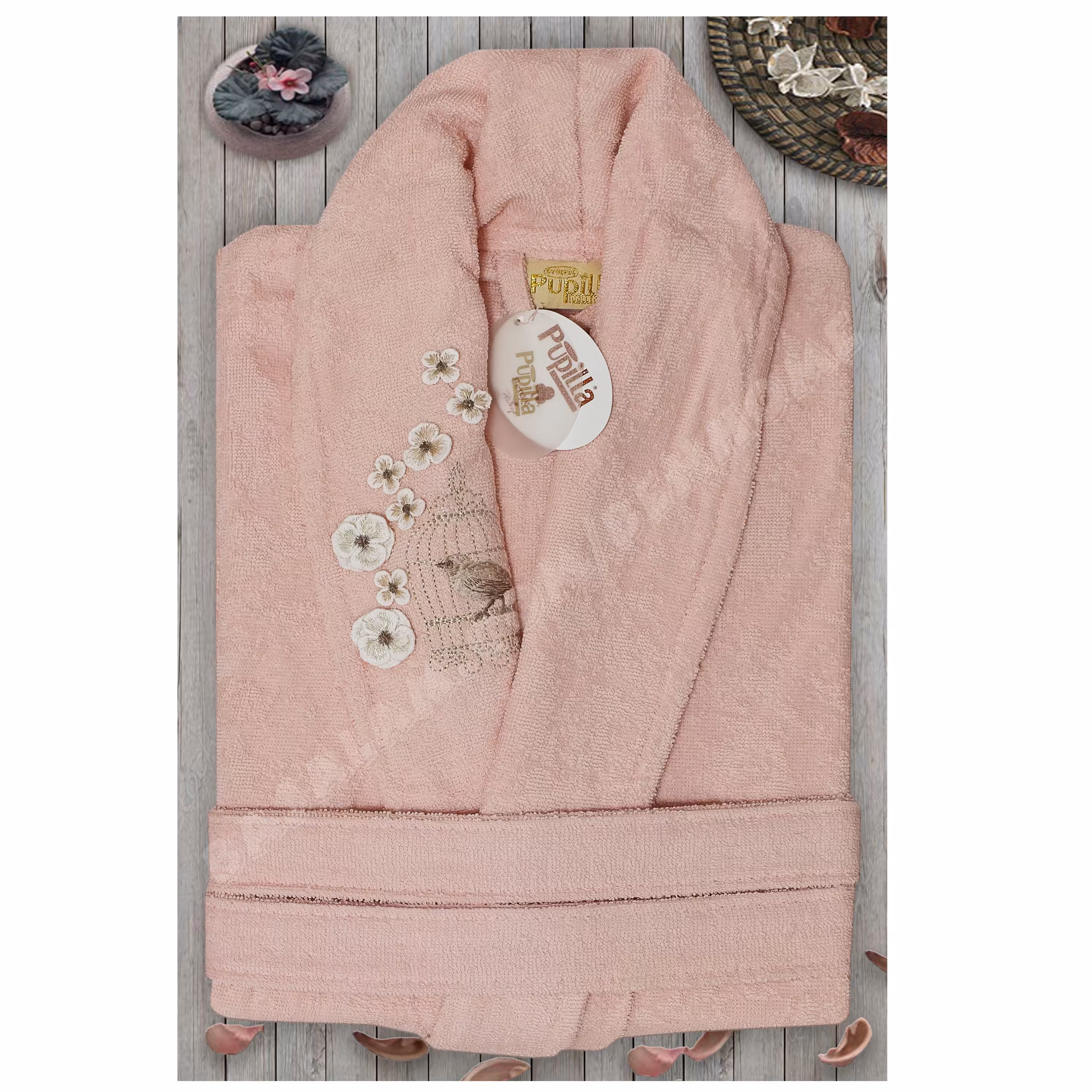 حوله تن پوش ترک پاپیلا جنس پنبه رنگ صورتی