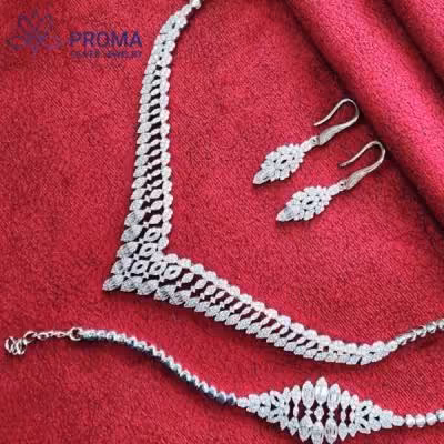 سرویس نقره زنانه طرح جواهری مدل PRM62