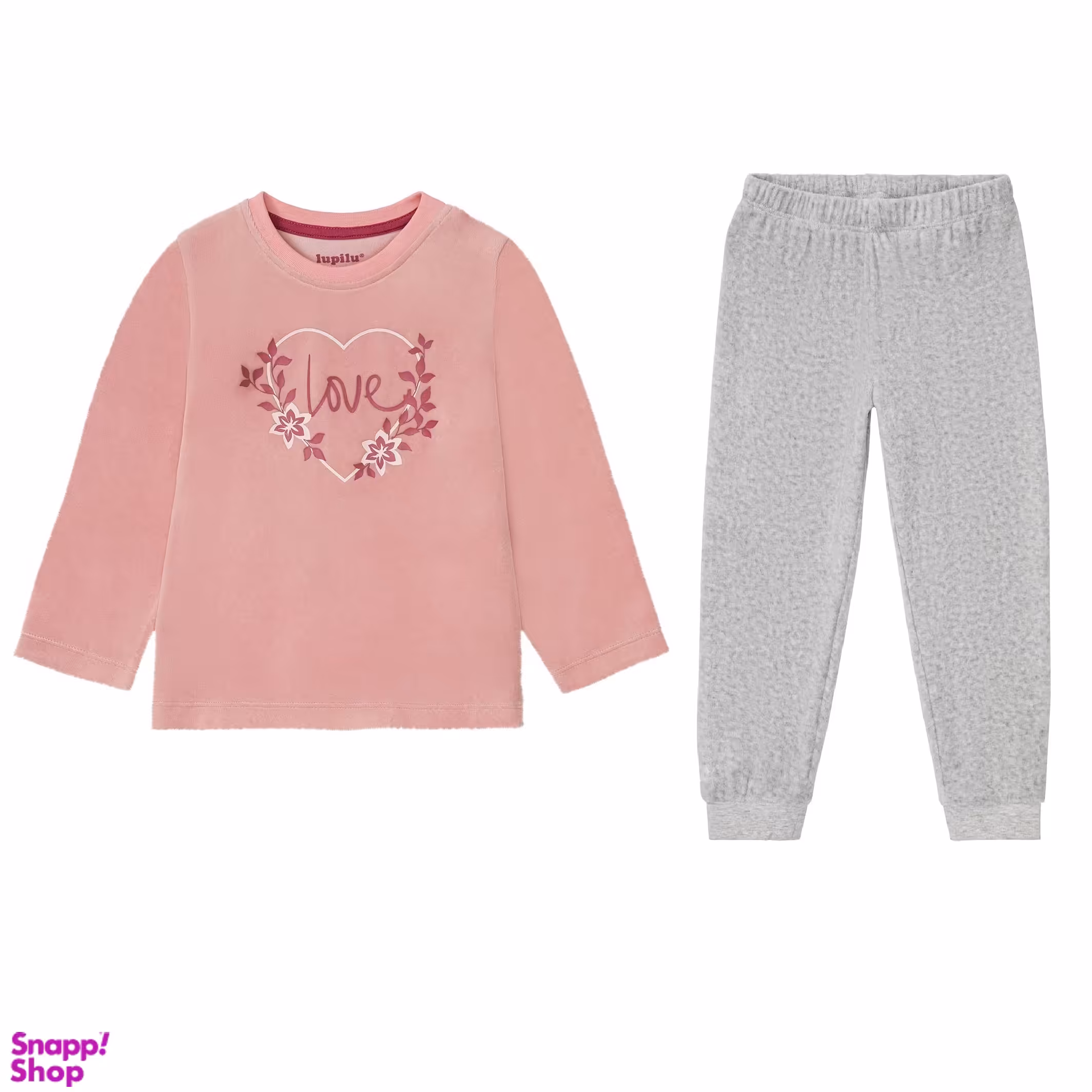 ست تی شرت و شلوار دخترانه لوپیلو مدل مخمل کد 13809432