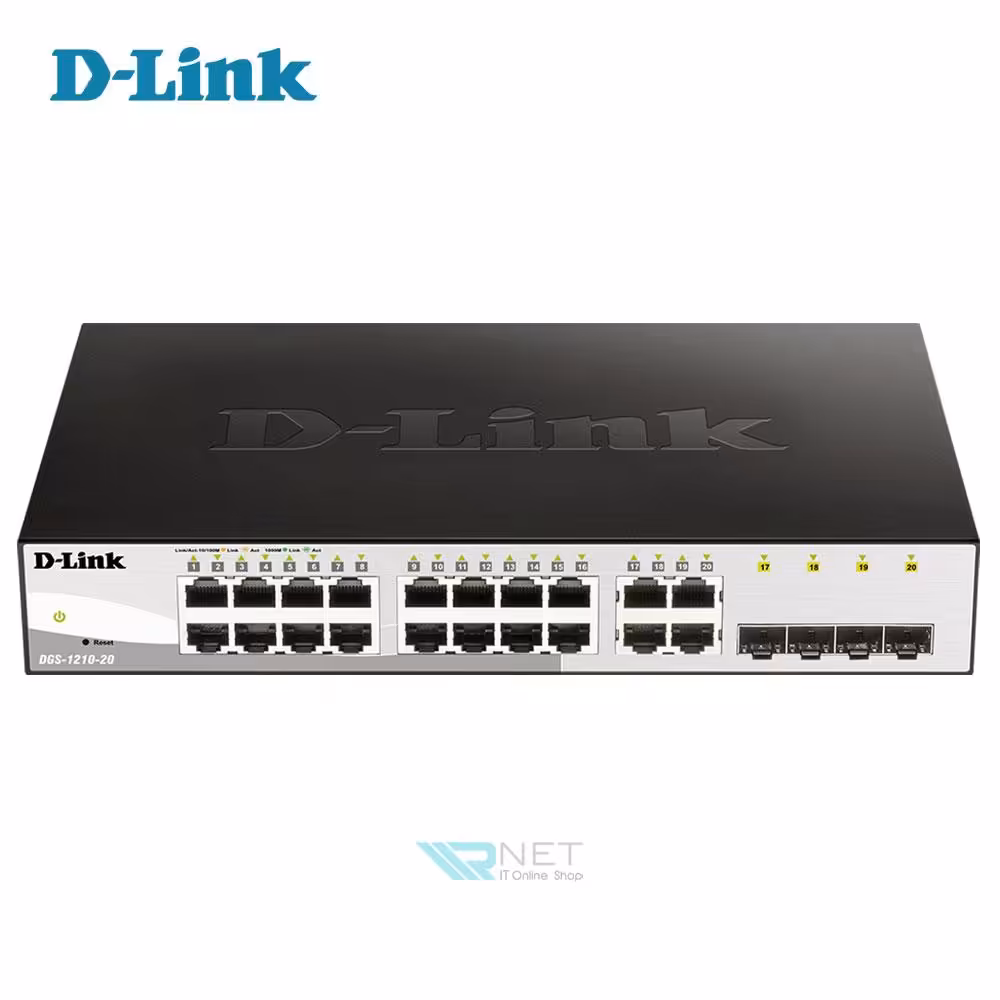 سوئیچ شبکه 20 پورت دی لینک مدل D-link DGS-1210-20