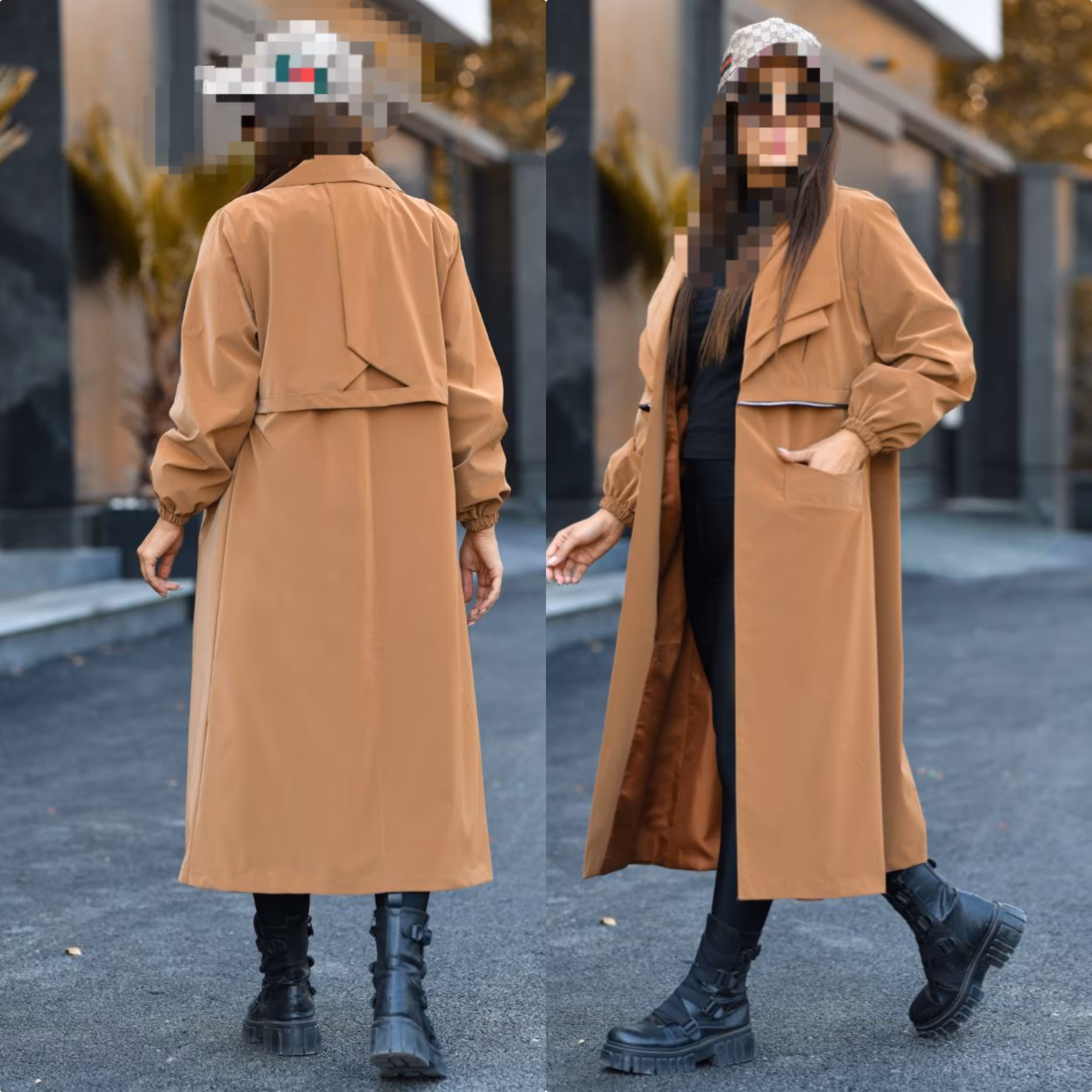 پالتو بارونی بلند آستردار 
سیلیکونی درجه یک 
فری سایز 36 تا 48 
