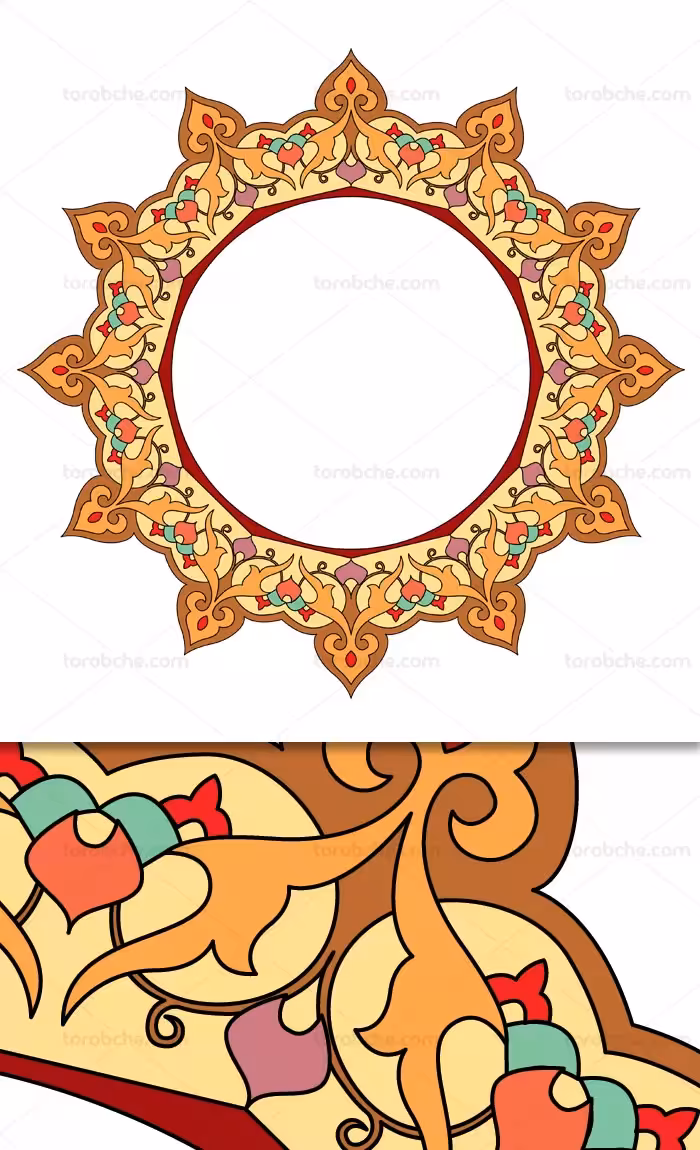 وکتور شمسه اسلیمی 47 - گرافیک با طعم تربچه